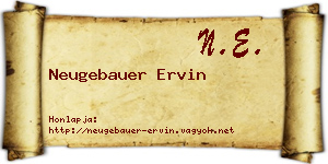 Neugebauer Ervin névjegykártya